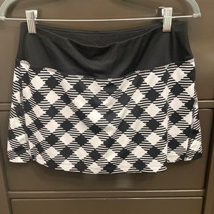 Black and White diamond check tennis skirt